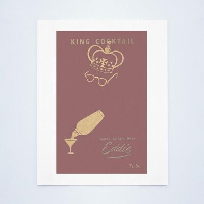 King Cocktail Shake Again With Eddie, London 1950s Book Cover - A4 (210x297mm) Impresión de archivo (sin marco)