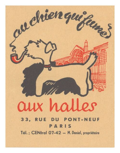 Au Chien Qui Fume, Paris 1950s - A1 (594x840mm) Archival Print (Unframed)