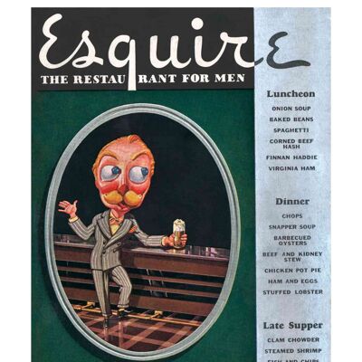 Esquire Restaurant For Men, Penn-Harris Hotel, Harrisburg, PA 1930s - A3+ (329x483mm, 13x19 inch) Archival Print (Unframed)