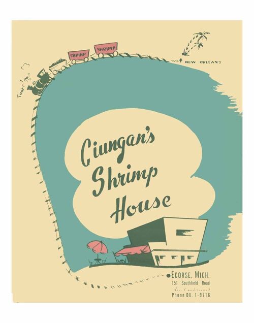 Ciungan's Shrimp House, Ecorse, Michigan 1954 - A3 (297x420mm) Archival Print (Unframed)