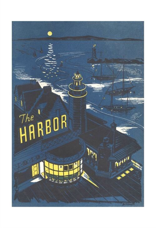 The Harbor, Santa Barbara 1957 - A4 (210x297mm) Archival Print (Unframed)