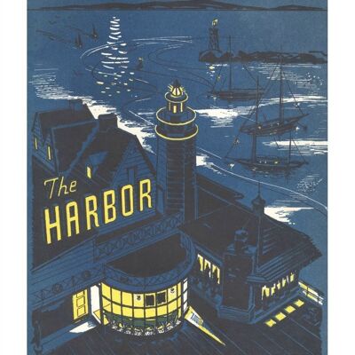 The Harbour, Santa Barbara 1957 - A4 (210x297 mm) Impresión de archivo (sin marco)