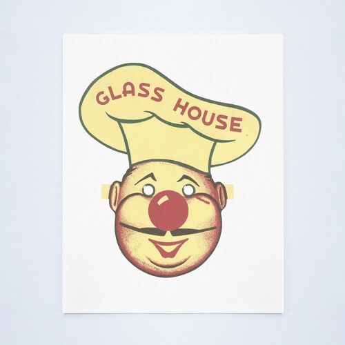 Kid's Menu Glass House Restaurant 1950s - A4 (210x297mm) Archival Print (Unframed)