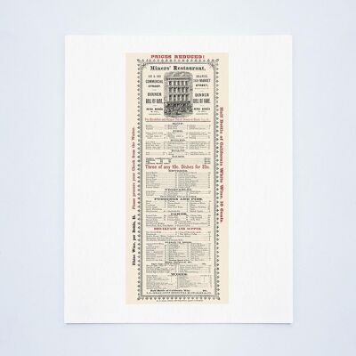Miner's Restaurant, San Francisco 1875 - A3+ (329 x 483 mm, 13 x 19 pollici) Stampa d'archivio (senza cornice)