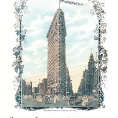 Flat Iron Restaurant & Café, Nueva York 1905 - Impresión de archivo A4 (210x297 mm) (sin marco)