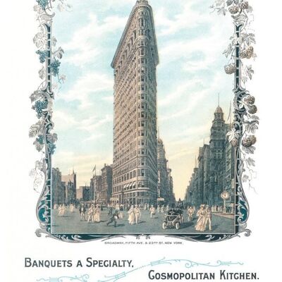 Flat Iron Restaurant & Café, New York 1905 - A3 (297x420mm) Archival Print (Unframed)