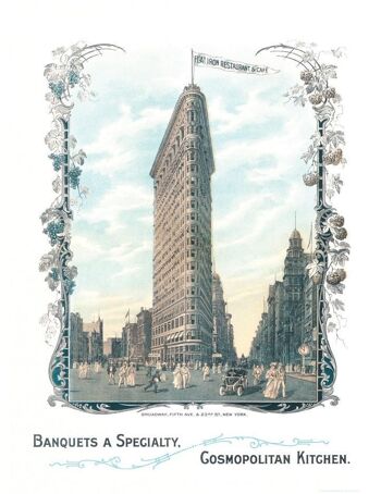 Flat Iron Restaurant & Café, New York 1905 - A3+ (329x483mm, 13x19 pouces) Impression d'archives (Sans cadre) 1