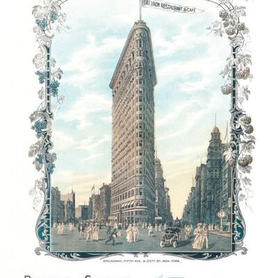 Flat Iron Restaurant & Café, New York 1905 - 50x76cm (20x30 inch) Archival Print (Unframed)