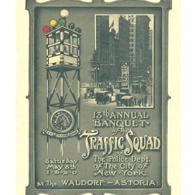 Waldorf-Astoria Hotel 'Police Traffic Squad', New York 1920 - A4 (210x297mm) Archival Print (Unframed)