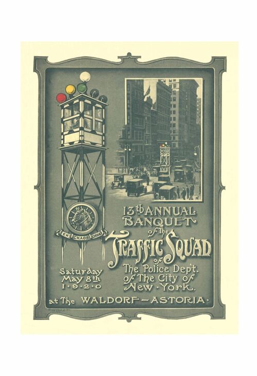 Waldorf-Astoria Hotel 'Police Traffic Squad', New York 1920 - A3 (297x420mm) Archival Print (Unframed)