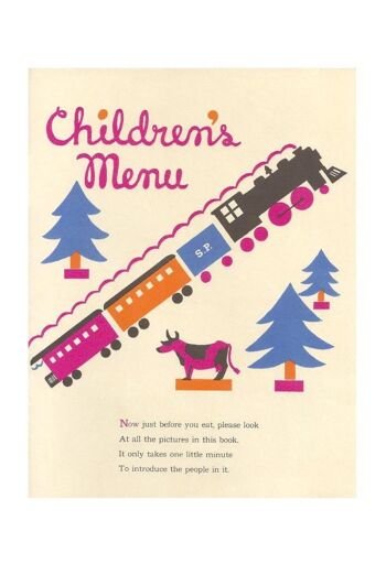 Menu pour enfants du Southern Pacific Railroad des années 1930 - A2 (420 x 594 mm) impression d'archives (sans cadre) 7