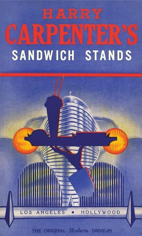 Harry Carpenter's Sandwich Stands, Hollywood 1942 - A4 (210x297mm) Archival Print (Unframed)