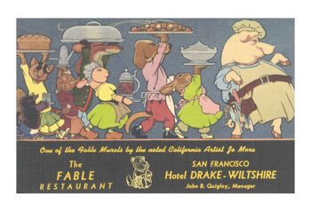 Fable Restaurant, Hotel Drake - Wiltshire, San Francisco 1948 - 50x76cm (20x30 pouces) Tirage d'archives (Sans cadre) 1