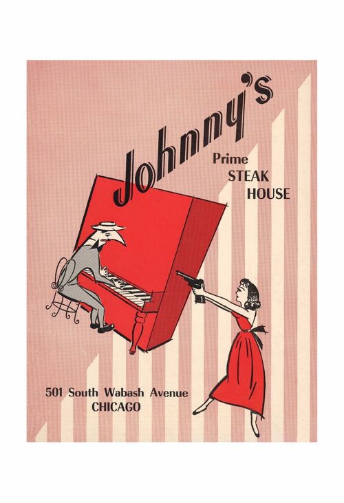 Johnny's Prime Steak House, Chicago 1960 - A4 (210x297mm) Archival Print (Unframed)