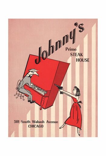 Johnny's Prime Steak House, Chicago 1960 - A4 (210x297mm) impression d'archives (sans cadre) 1