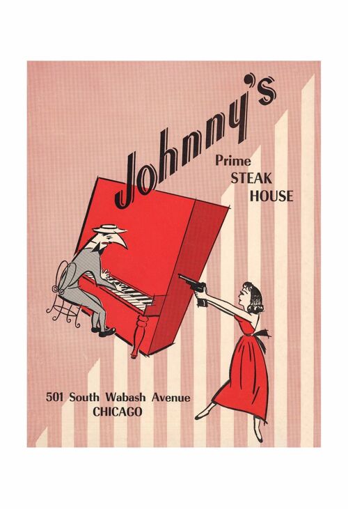 Johnny's Prime Steak House, Chicago 1960 - A3 (297x420mm) Archival Print (Unframed)