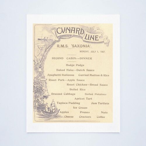 RMS Saxonia 1907 - A3 (297x420mm) Archival Print (Unframed)
