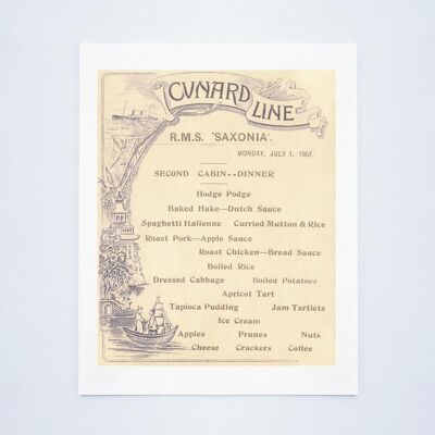 RMS Saxonia 1907 - A3+ (329x483mm, 13x19 inch) Archival Print (Unframed)