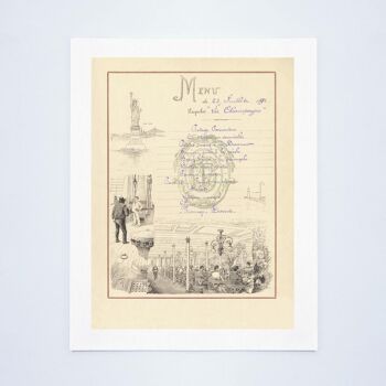 La Champagne 1891 Maritime Menu Art - A1 (594x840mm) impression d'archives (sans cadre) 1