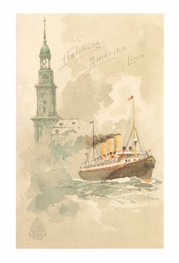 Express-Steamer Fürst Bismarck 1899 - A4 (210x297mm) impression d'archives (sans cadre) 3