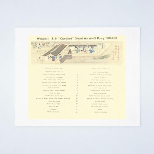 S/S Cleveland Around The World Party Tokyo 1913 - A4 (210x297mm) Archival Print (Unframed)