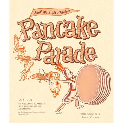 Pancake Parade de Bud & Jo Sheely, Rancho Cordova, CA des années 1960 - A4 (210 x 297 mm) impression d'archives (sans cadre)