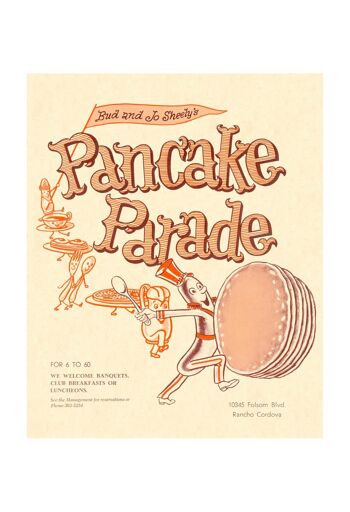 Pancake Parade de Bud & Jo Sheely, Rancho Cordova, CA des années 1960 - A2 (420 x 594 mm) impression d'archives (sans cadre) 1