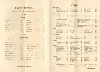 Hôtel Statler, Boston des années 1930 Menu Art - A3 (297x420mm) impression d'archives (sans cadre) 2