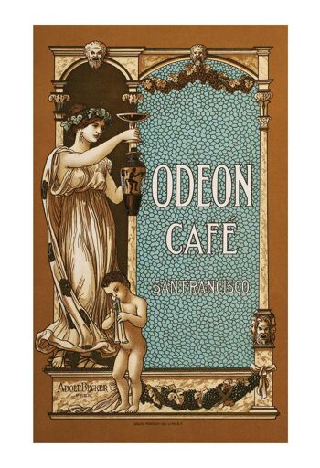 Odeon Café, San Francisco 1908 - A3+ (329 x 483 mm, 13 x 19 pouces) impression d'archives (sans cadre) 3