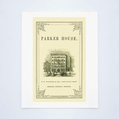 Parker House, Boston 1860 - A4 (210x297mm) Archival Print (Unframed)