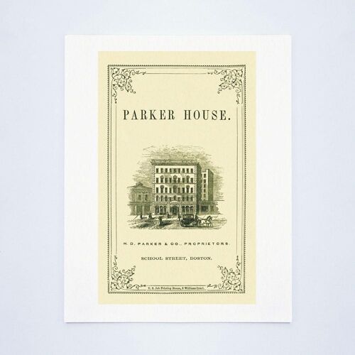 Parker House, Boston 1860 - A3+ (329x483mm, 13x19 inch) Archival Print (Unframed)