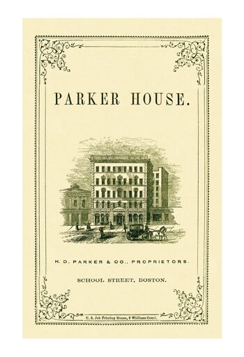 Parker House, Boston 1860 - 50x76cm (20x30 pouces) impression d'archives (sans cadre) 3