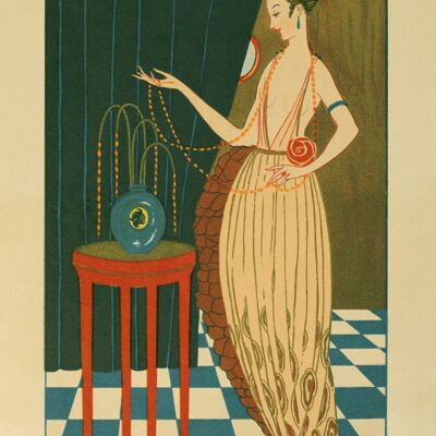 The Savoy, London 1923 (Dame mit Perlen) - A4 (210 x 297 mm) Archivdruck (ungerahmt)