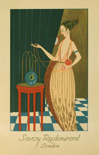 La Savoie, Londres 1923 (Dame avec des perles) - A3 (297x420mm) impression d'archives (sans cadre) 1