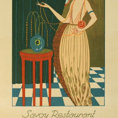 The Savoy, London 1923 (Lady with Pearls) - A2 (420x594mm) Stampa d'archivio (senza cornice)