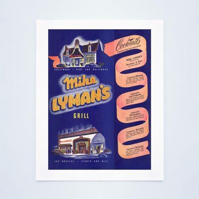 Mike Lymans Grill, Hollywood 1942 - A3+ (329 x 483 mm, 13 x 19 Zoll) Archival Print (ungerahmt)