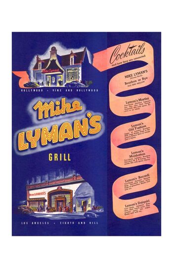 Mike Lyman's Grill, Hollywood 1942 - impression d'archives 50x76cm (20x30 pouces) (sans cadre) 3