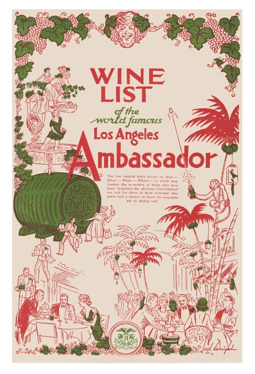 Ambassador Hotel, Los Angeles 1930s - A4 (210x297mm) Archival Print (Unframed)