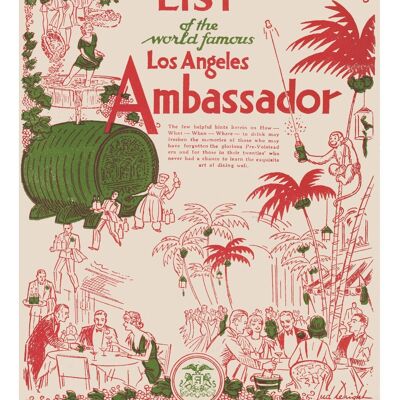 Ambassador Hotel, Los Angeles 1930s - A1 (594x840mm) Archival Print (Unframed)