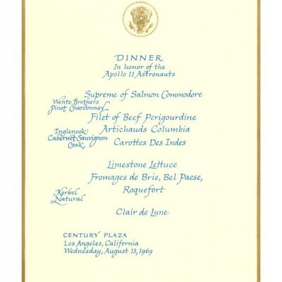 Dinner in Honor of the Apollo 11 Astronauts, Los Angeles 1969 - A4 (210x297mm) Archival Print (Unframed)