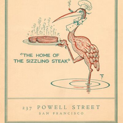 Crane Steak House, San Francisco 1936 - A3 (297x420mm) Archival Print (Unframed)
