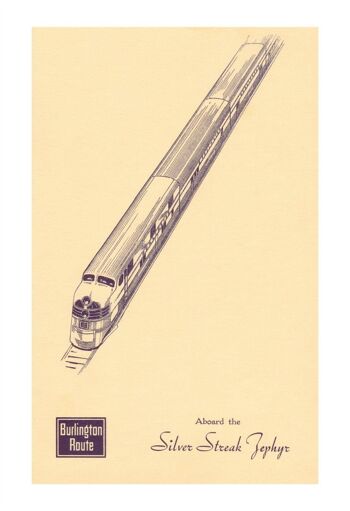 Silver Streak Zephyr, Chicago, Burlington et Quincy Railroad 1943 - A4 (210x297mm) impression d'archives (sans cadre) 1