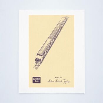 Silver Streak Zephyr, Chicago, Burlington et Quincy Railroad 1943 - A4 (210x297mm) impression d'archives (sans cadre) 2