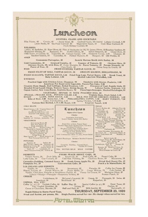 Hotel Winton, Cleveland 1920 - 50x76cm (20x30 inch) Archival Print (Unframed)