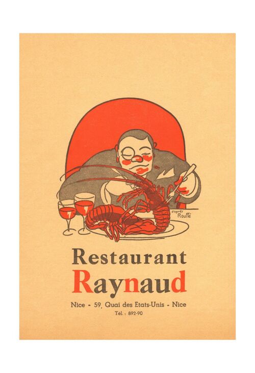 Restaurant Raynaud, Nice, France 1950s - A4 (210x297mm) Archival Print (Unframed)