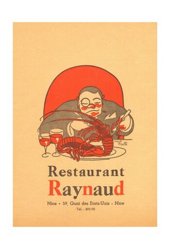 Restaurant Raynaud, Nice, France des années 1950 - A4 (210x297mm) impression d'archives (sans cadre) 1