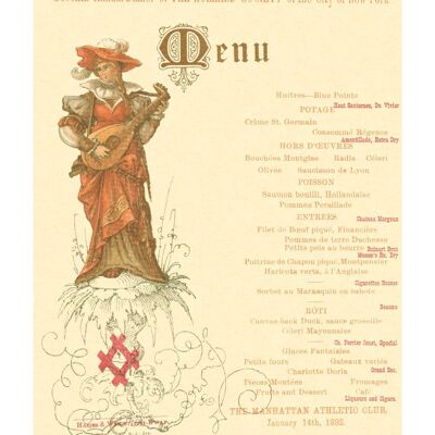 Holland Society Annual Dinner, New York 1892 - A4 (210x297mm) Archival Print (Unframed)