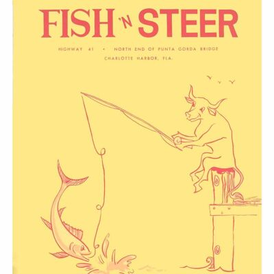 Fish 'N Steer, Charlotte Harbor, Floride des années 1960 - A3 (297x420mm) impression d'archives (sans cadre)