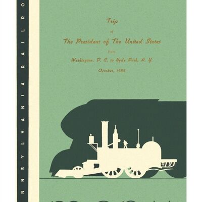 Reise des Präsidenten der Vereinigten Staaten von Amerika zum Hyde Park N.Y. 1938 - A4 (210 x 297 mm) Archivdruck (ungerahmt)