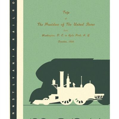 Reise des Präsidenten der Vereinigten Staaten von Amerika zum Hyde Park N.Y. 1938 - A2 (420 x 594 mm) Archivdruck (ungerahmt)